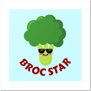 BROC STAR - Cute Broccoli Pun Posters and Art